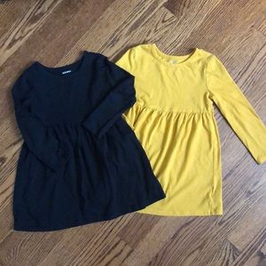 Old Navy dresses black and mustard 3T